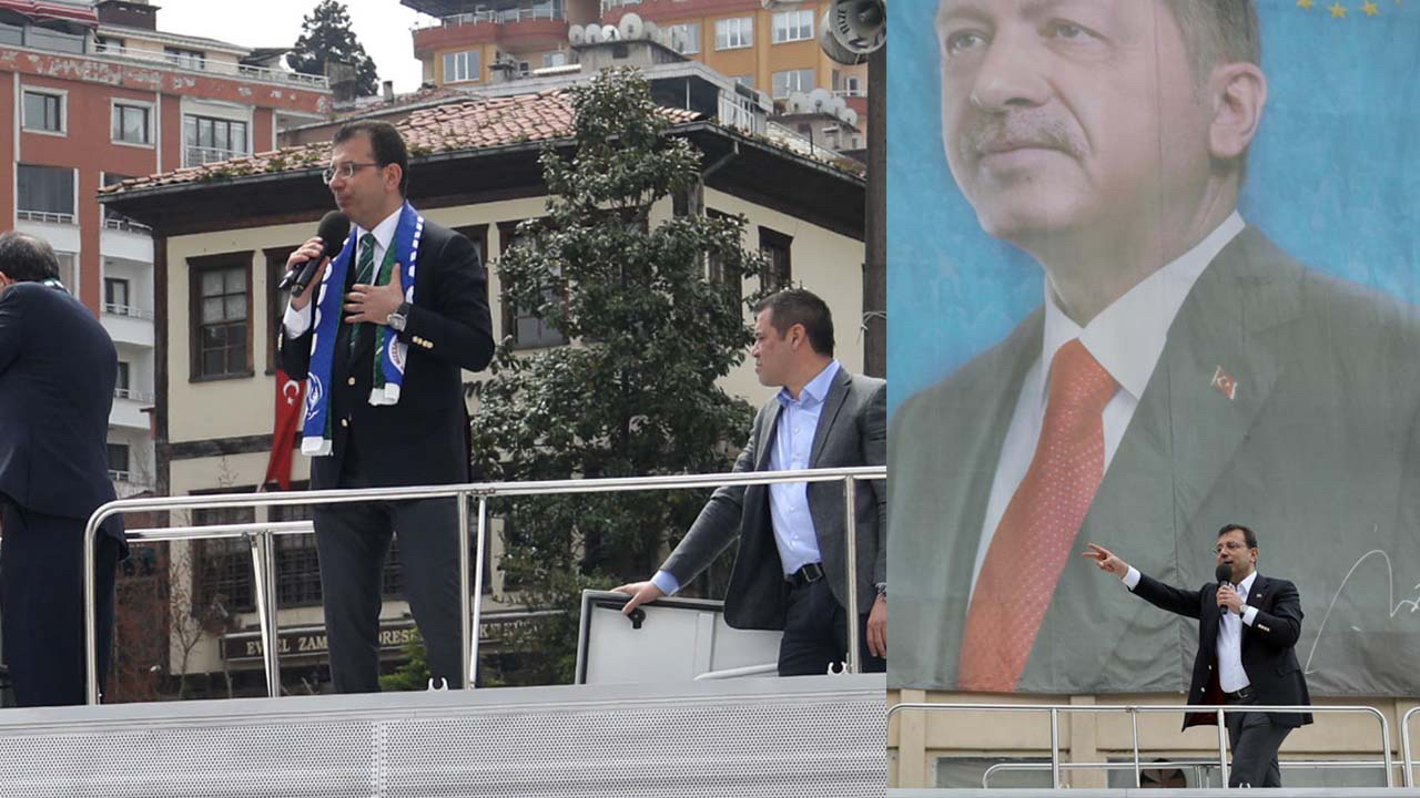 Cumhurbaşkanı Erdoğan portresi olmadan Ekrem İmamoğlu fotoğrafı zor oldu!