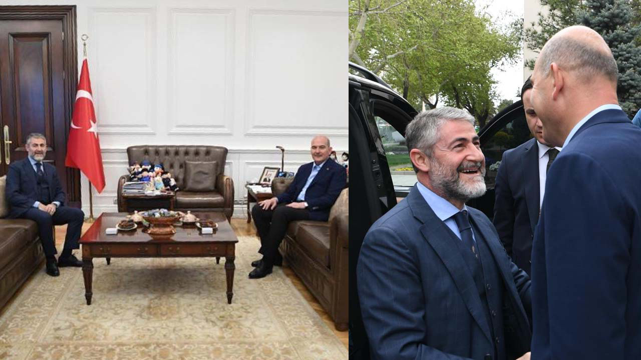 Bakan Nureddin Nebati İçişleri Bakanlığı'nda: Süleyman Soylu'ya destek ziyaretine Soylu'dan teşekkür