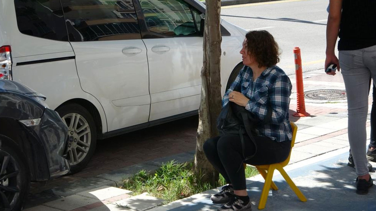 Kadın sürücü şoka girdi tabureye oturup olanı biteni korku dolu gözlerle izledi