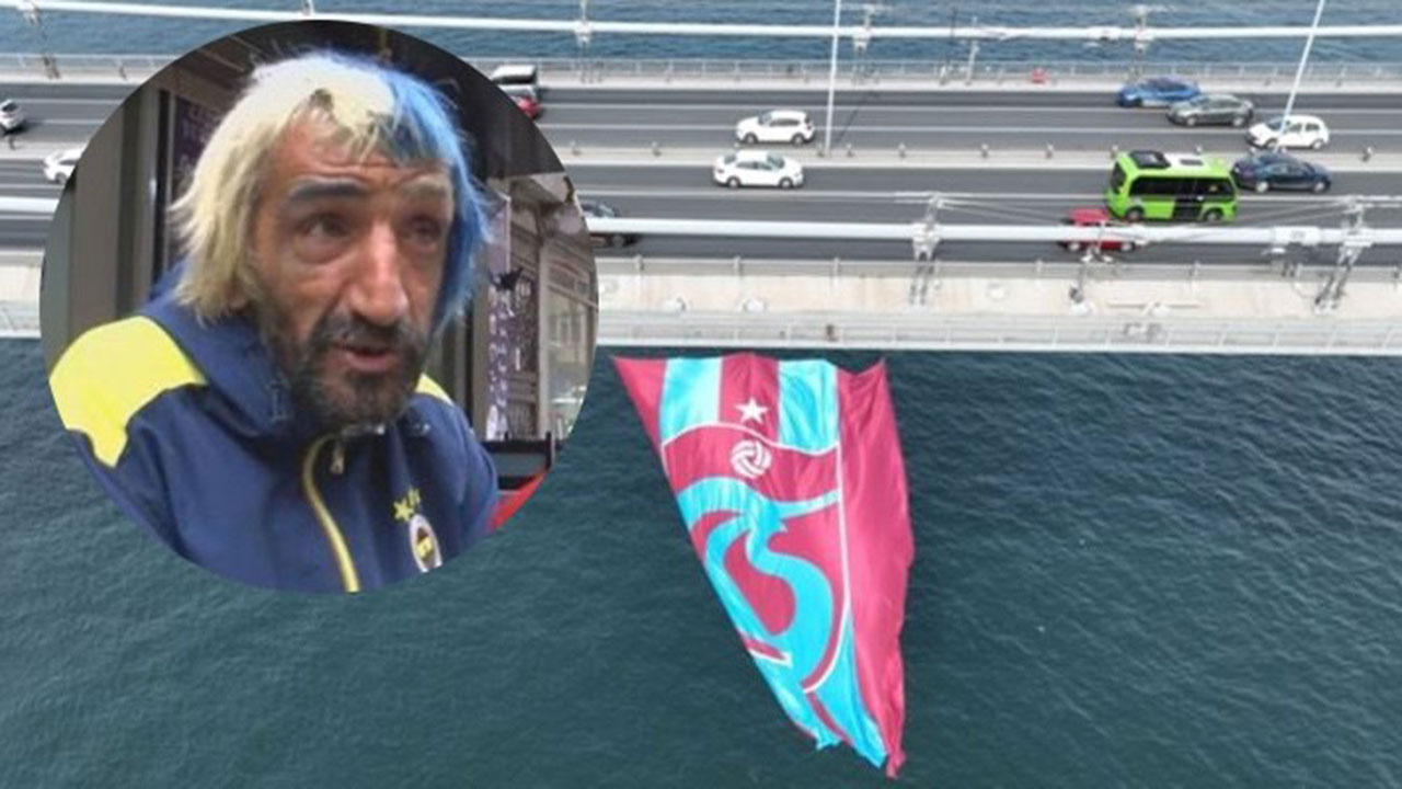 'Rambo Okan' köprüdeki Trabzonspor Bayrağını bu kes kesti! 2 kez yakalanmıştı...