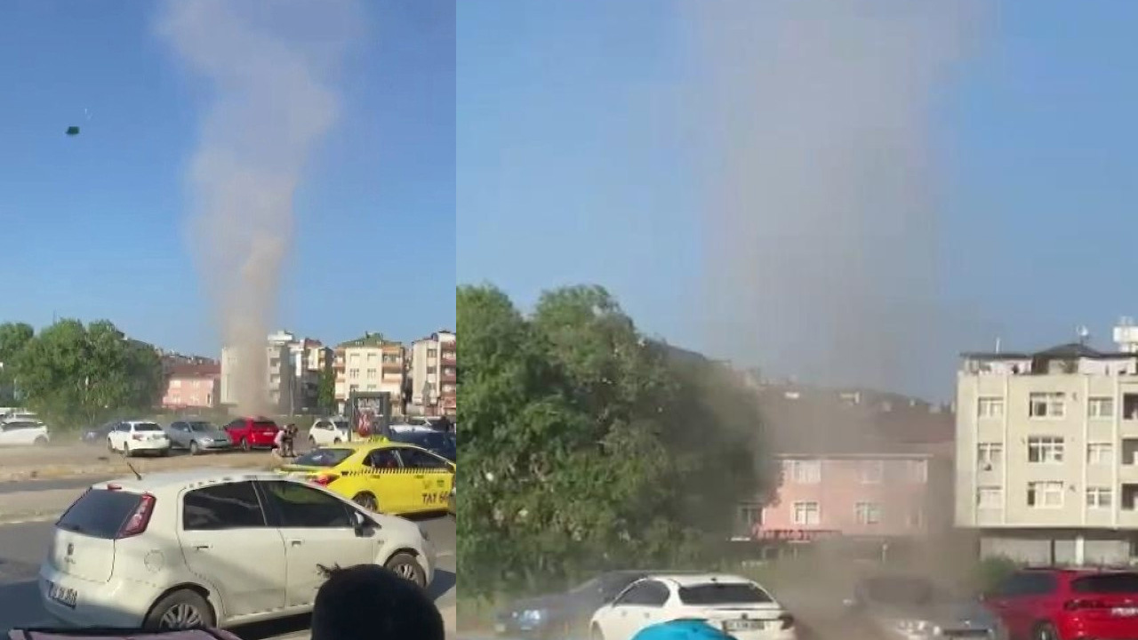 İstanbul Ümraniye'de toz şeytanı oluştu! Herkes panik oldu görüntü inanılmaz
