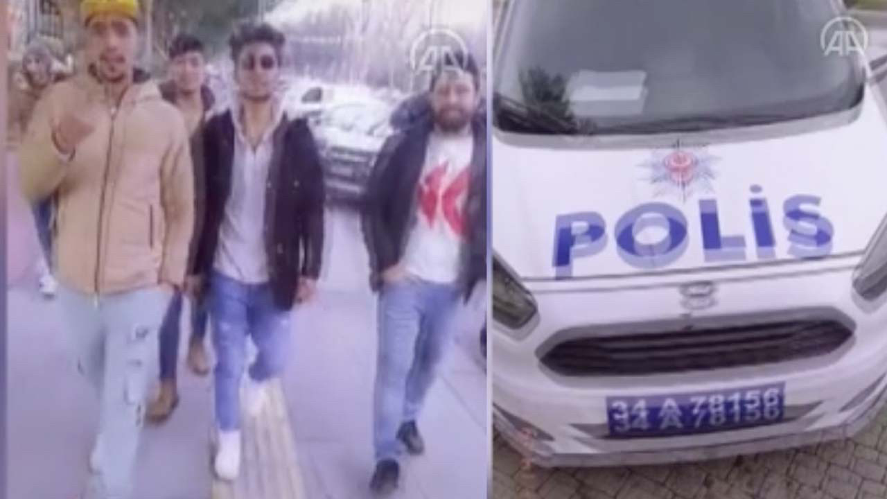 Polis aracını videoya çekip show kesen Pakistanlılar yakalandı