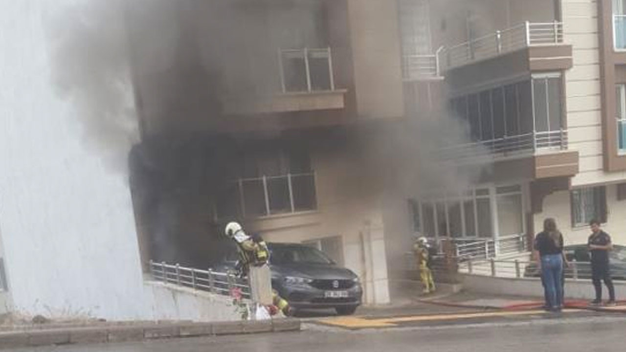 Kocasıyla tartıştı evi ateşe verdi apartman sokağa döküldü