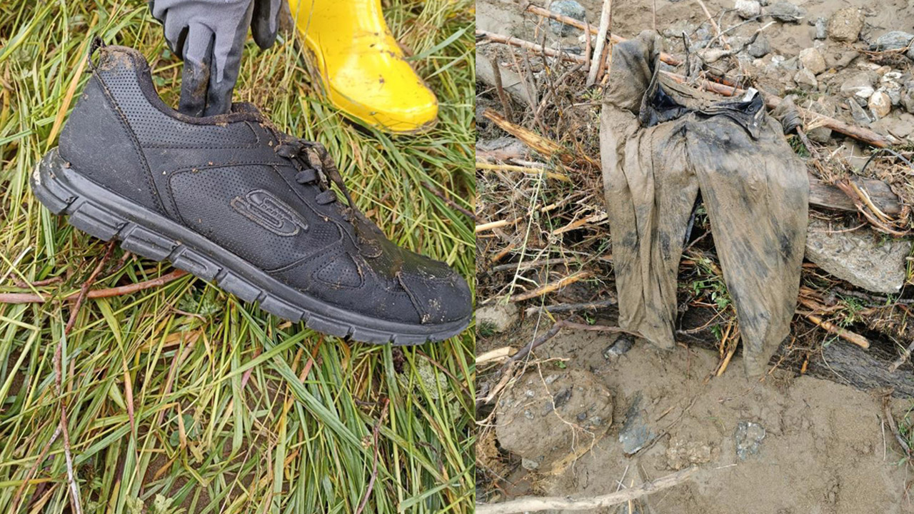 Kastamonu'da selde kaybolan gencin kıyafetleri ve ayakkabıları bulundu