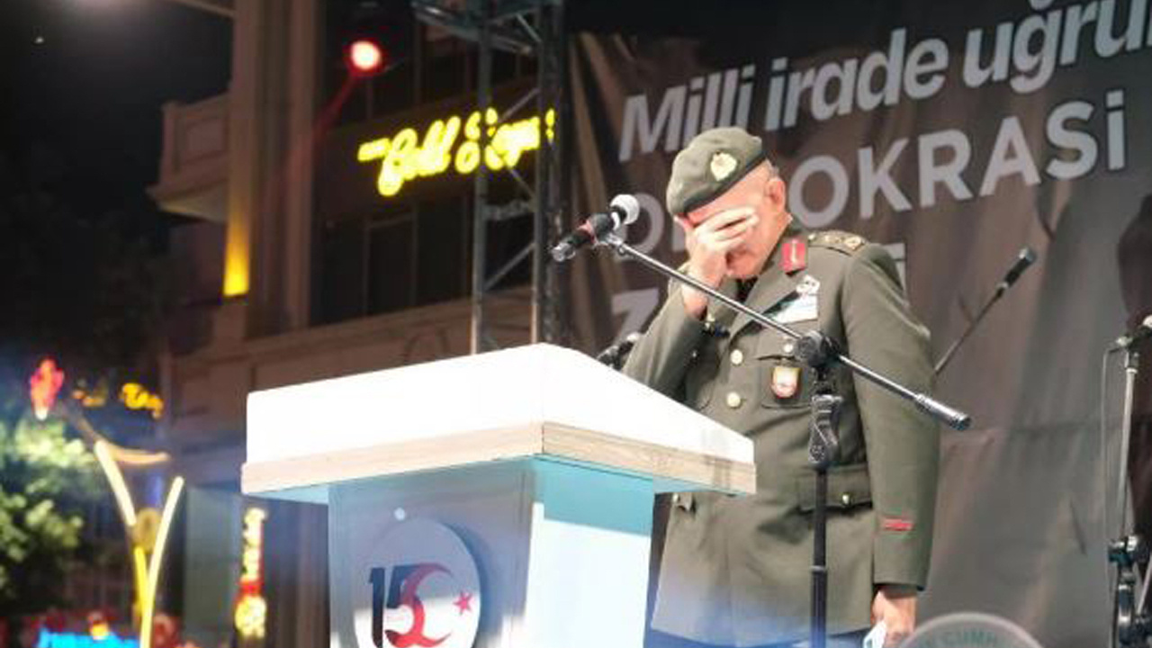 15 Temmuz gazisi Tümgeneral Davut Ala katıldığı etkinlikte hüngür hüngür ağladı