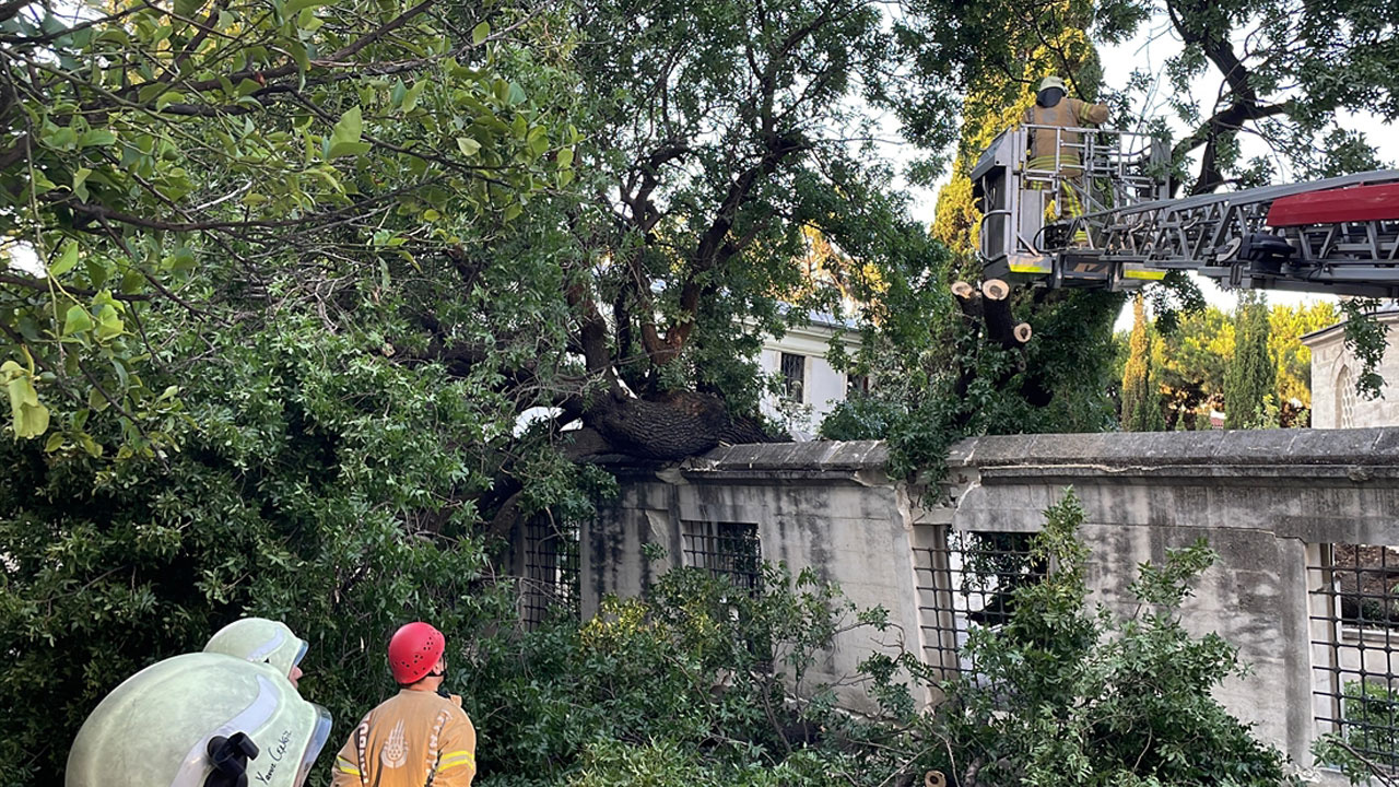 Üsküdar'daki tarihi camide panik anları! Gürültüyü duyan telefona sarıldı