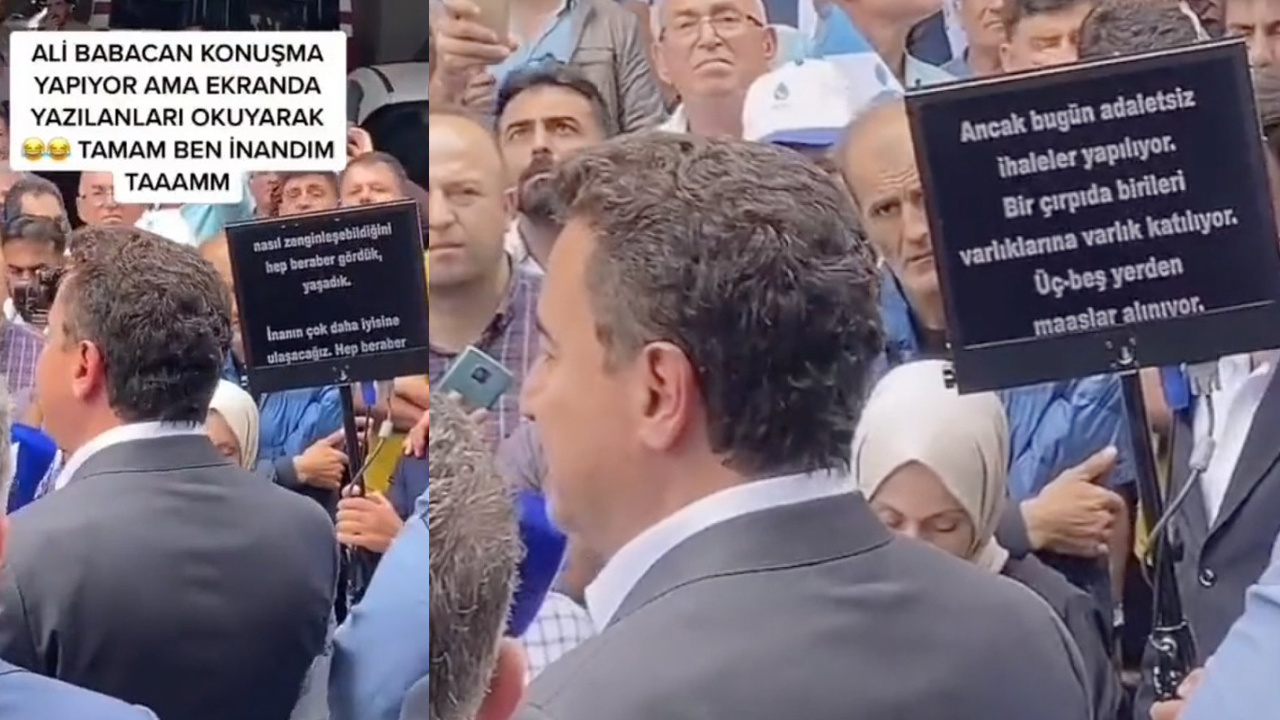 Ali Babacan Trabzon'da prompter kullandı