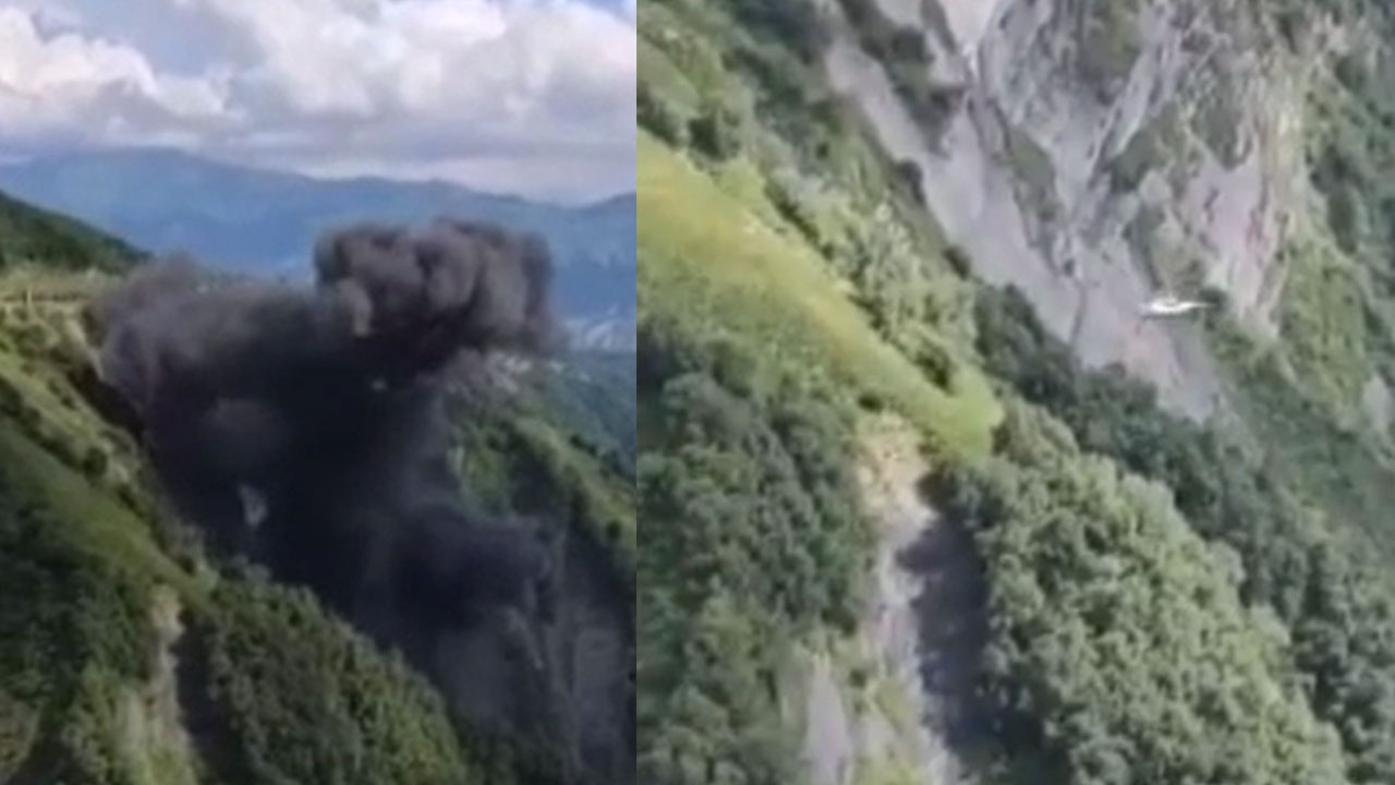 Gürcistan'da helikopter dağlık alana düştü! Mürettebattan kurtulan olmadı