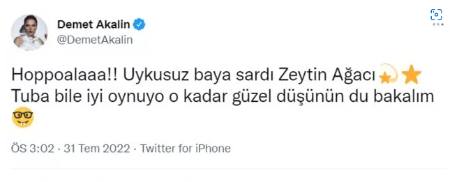 Demet Akalın'dan Zeytin Ağacı'nın başrolü Tuba Büyüküstün'e bomba yorum!