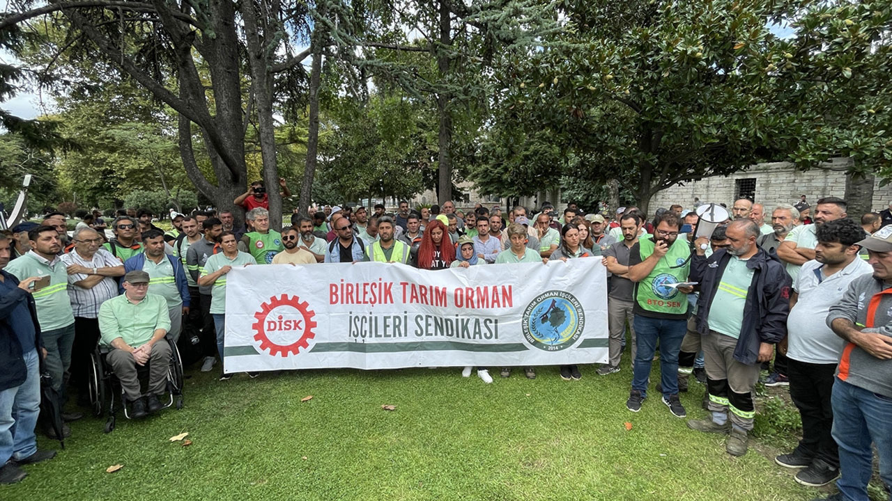 İBB Ağaç ve Peyzaj AŞ işçilerinden 'düşük maaş' protestosu
