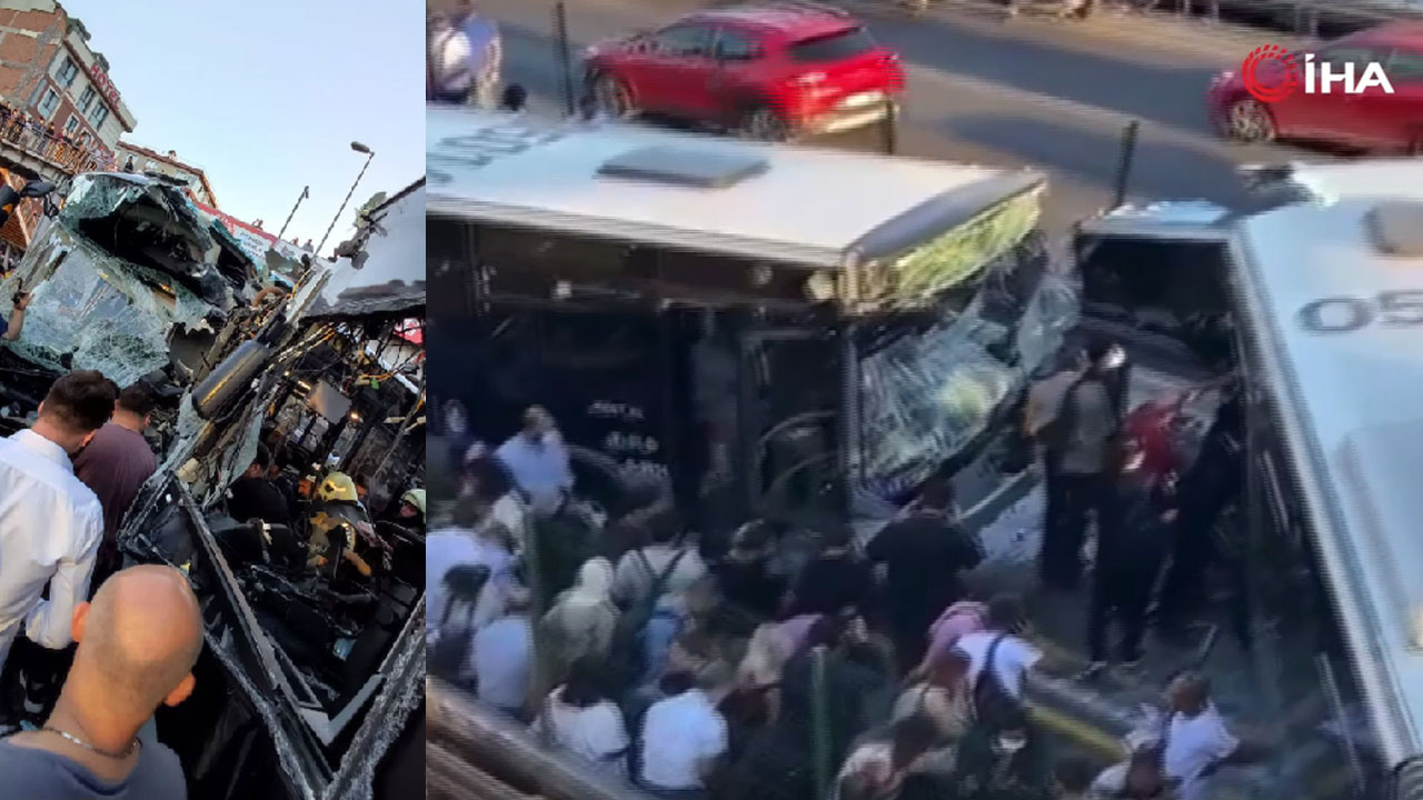 Avcılar'da 4 metrobüs birbirine girdi: Yaralılar var!