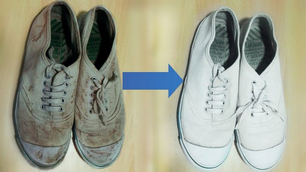 Bu yöntemle eskimiş beyaz spor ayakkabılarınız sakız gibi olacak!