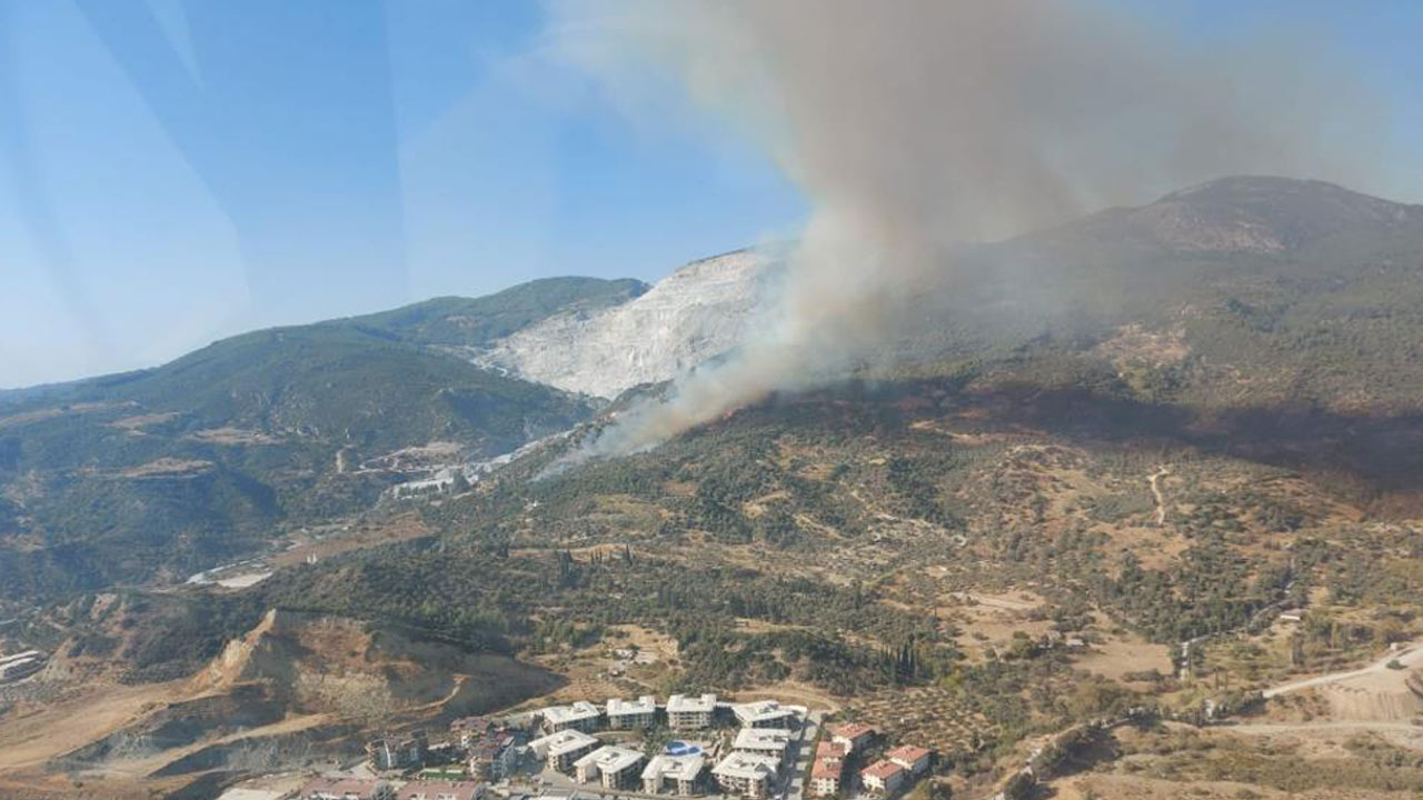 Aydın'da korkutan yangın: Makilik alanda başladı, alevler ormana doğru ilerliyor!