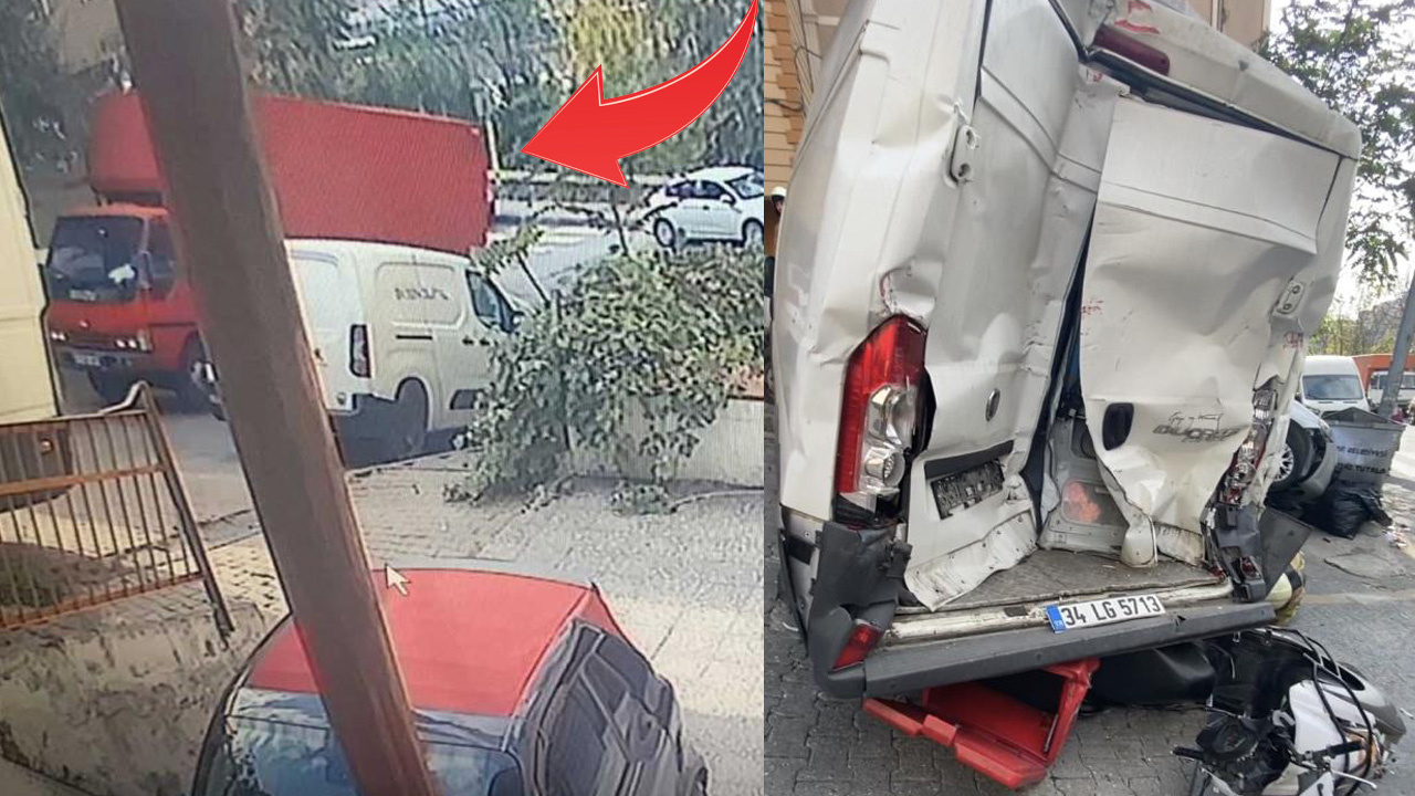 İstanbul’da freni boşalan kamyonet dehşet saçtı! Yokuş aşağı kaydı önüne çıkanı pert etti