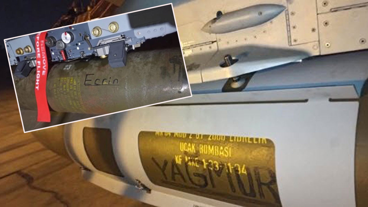 F-16'lar İstiklal Caddesi'nin çocuk şehitleri Ecrin ve Yağmur için vurdu! Bombalara isimleri kazındı...