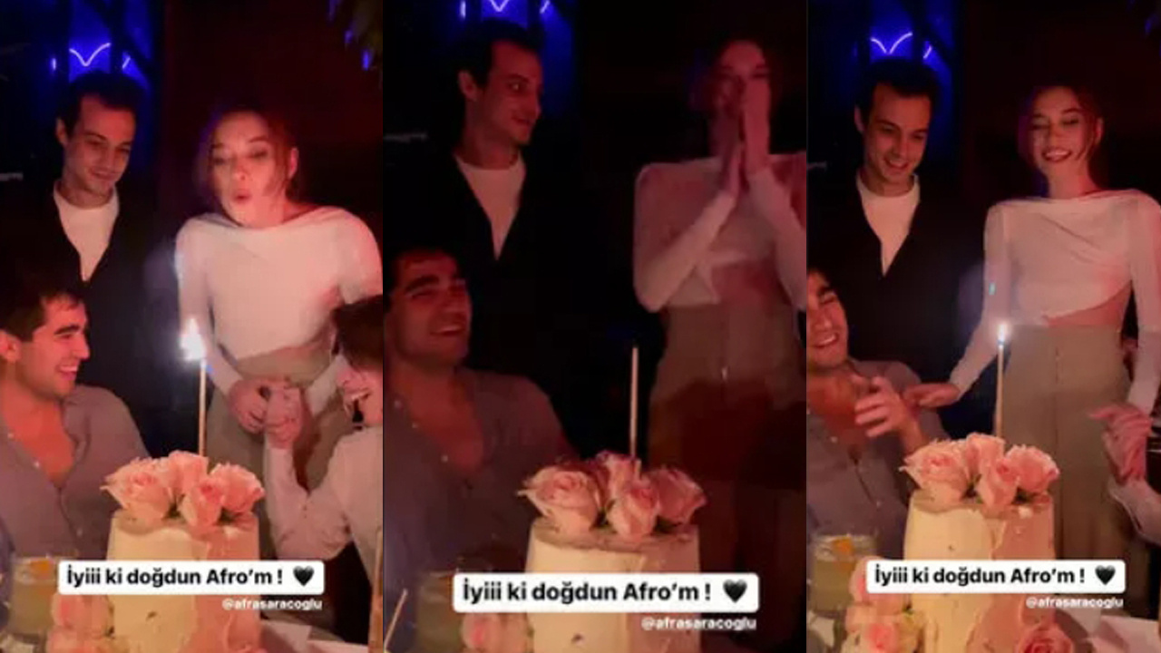 Afra Saraçoğlu'nun doğum günü partisine damga vuran görüntü! Sevgilisinin yüz ifadesi olay oldu