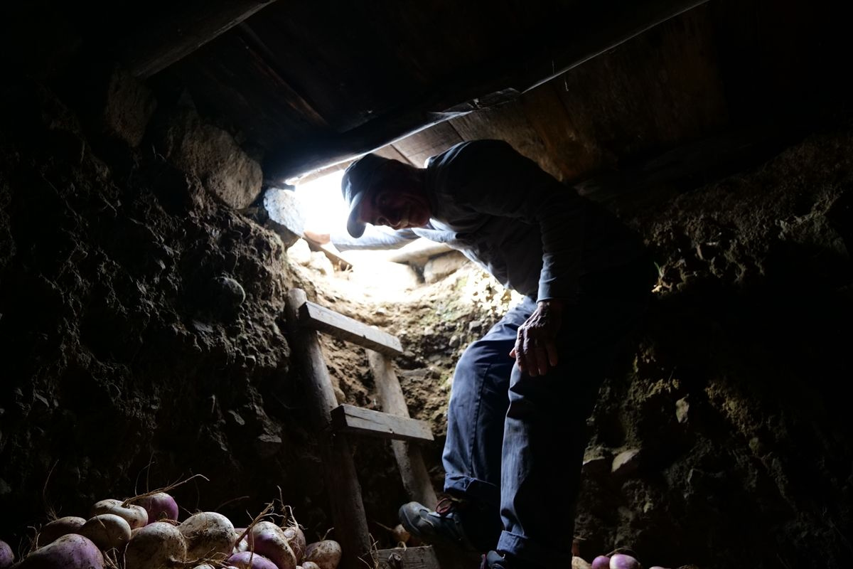 Erzincan'da evin bahçesine tünel kazdı elektrikten tasarruf etti