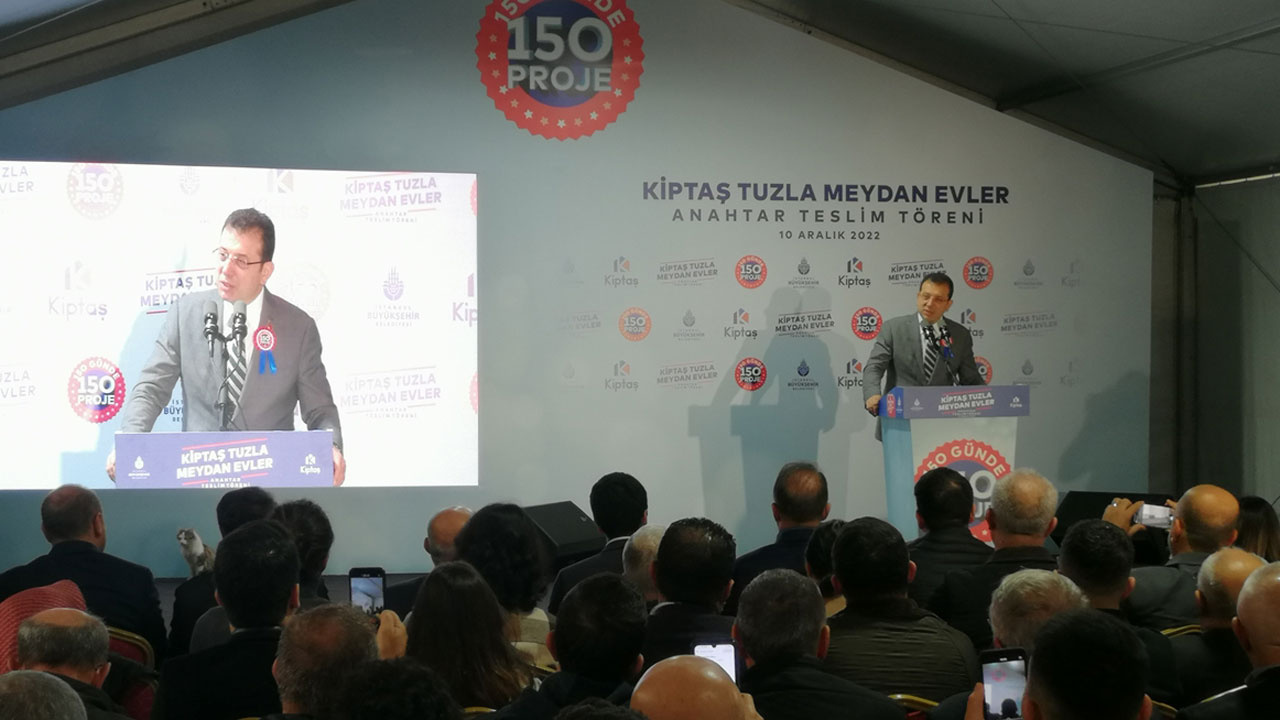 İBB Başkanı Ekrem İmamoğlu, Tuzla'daki KİPTAŞ anahtar teslim törenine katıldı