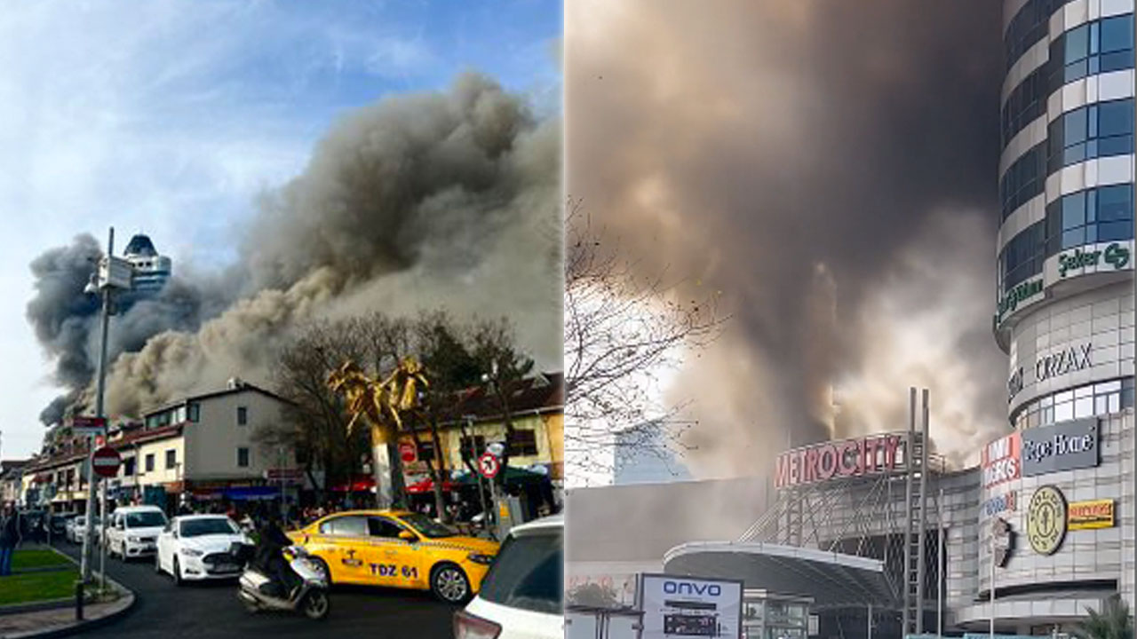 İstanbul Metrocity AVM'de yangın çıktı! Alevlere müdahale başladı