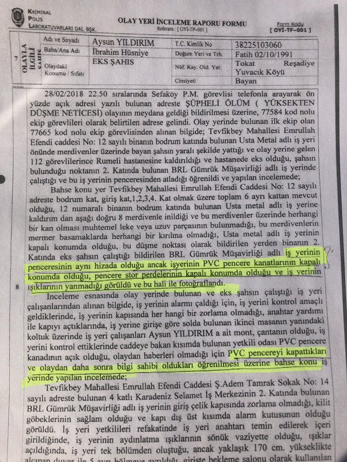 Aysun Yıldırım için 'düştü' denildi ama tırnaklarından erkek DNA'sı çıktı!