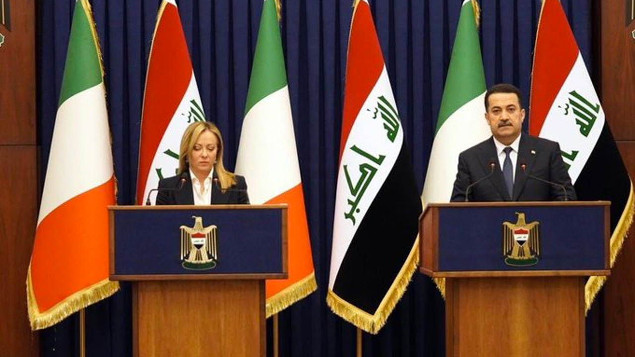 İtalya Başbakanı Meloni'nin Irak Başbakanı ile görüşmesinde İrlanda bayrağı kullanıldığı iddiası