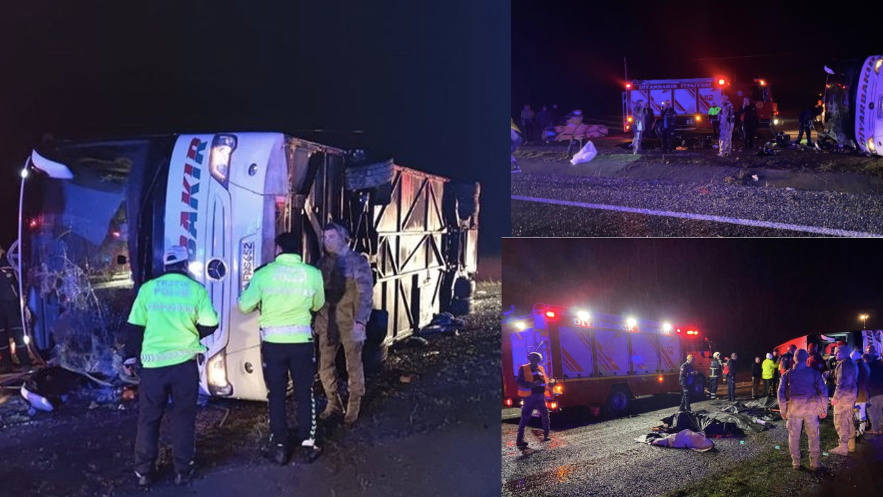 Gece yarısı katliam gibi kaza! Yolcu otobüsü devrildi 1'i bebek 5 kişi öldü