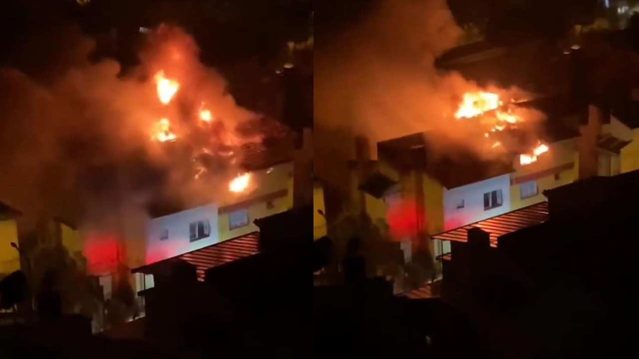 İzmir’de 2 katlı binanın çatısına yıldırım düştü! Korkuyla uyanan 3 kişi bayıldı