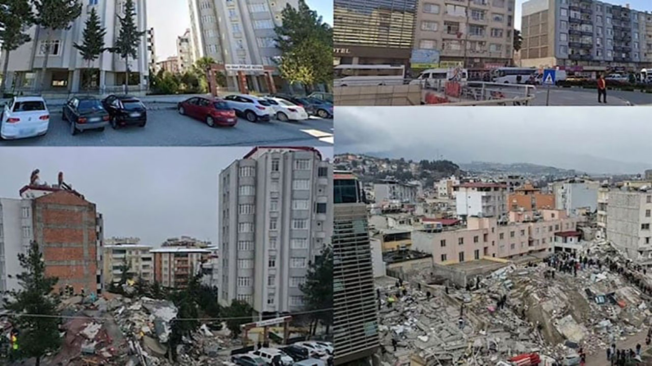 7.7 şiddetinde deprem felaketi! Yıkılan binaların eski ve yeni hali