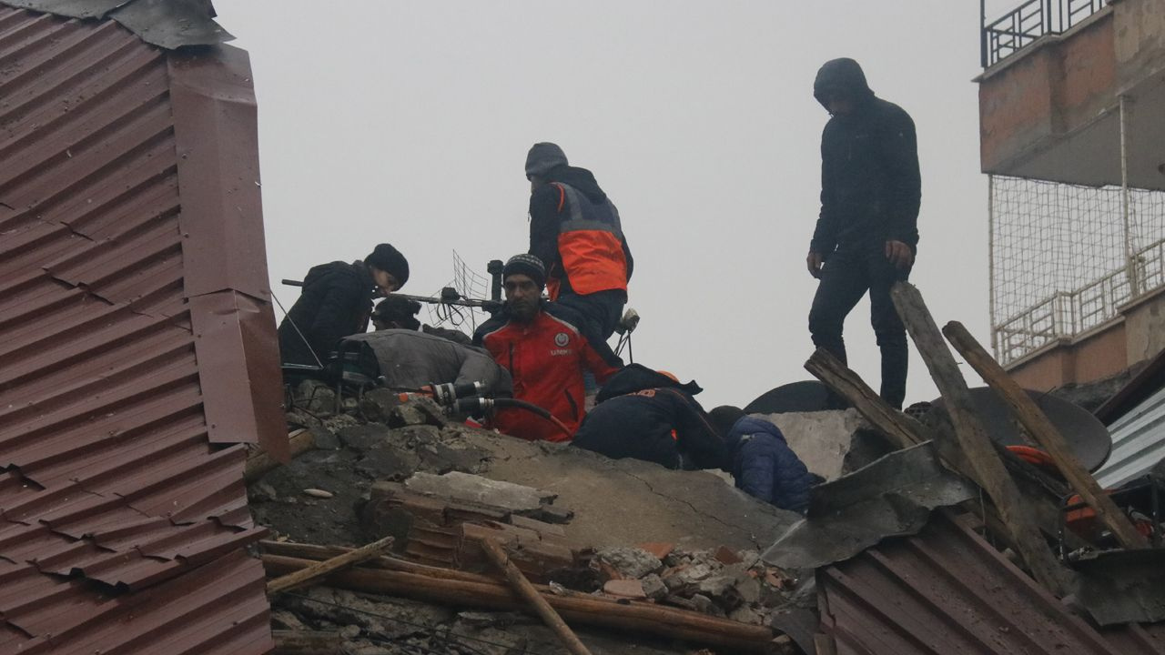 Kahramanmaraş'ta 7.7'lik deprem yıkıma neden oldu! Çöken binalardan görüntüler geldi