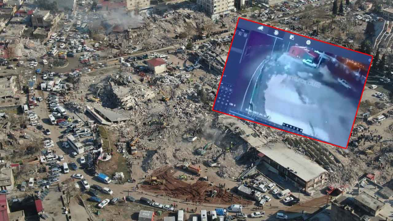 Yeni görüntüler dehşete düşürdü! Depremin şiddetini gösteren en ürkütücü video
