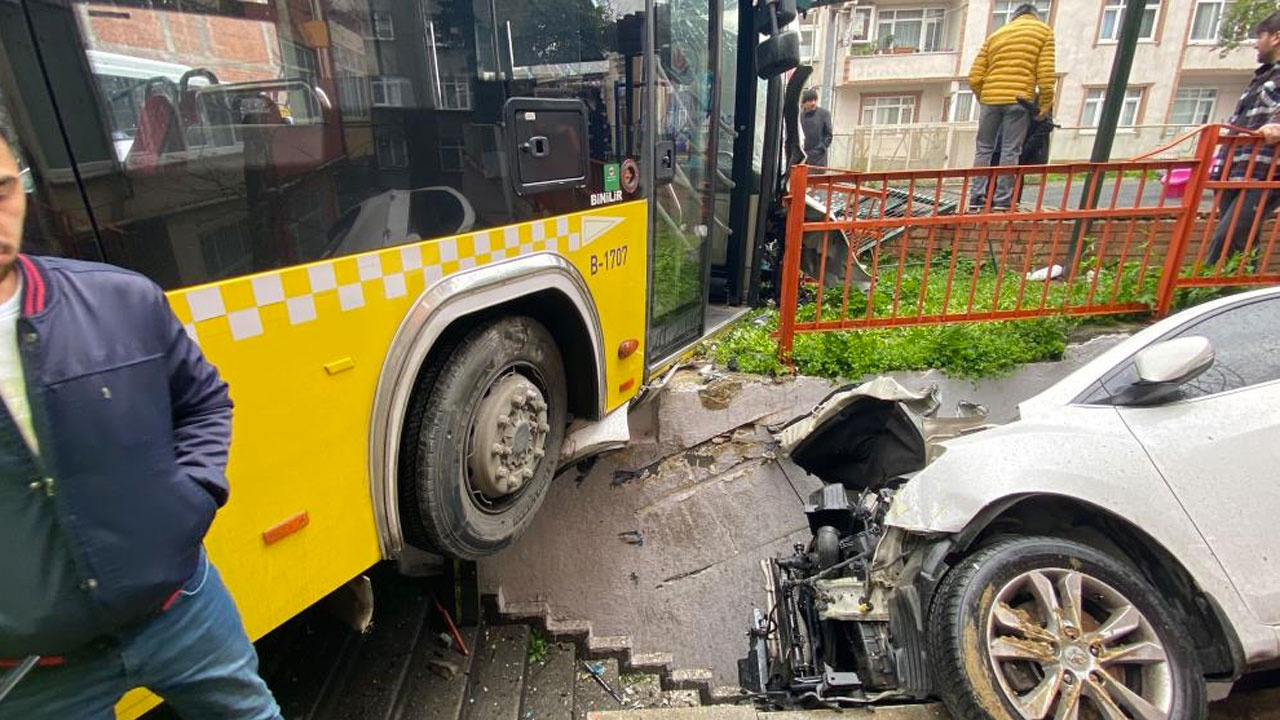 İstanbul'da freni boşalan halk otobüsü ortalığı savaş alanına çevidi