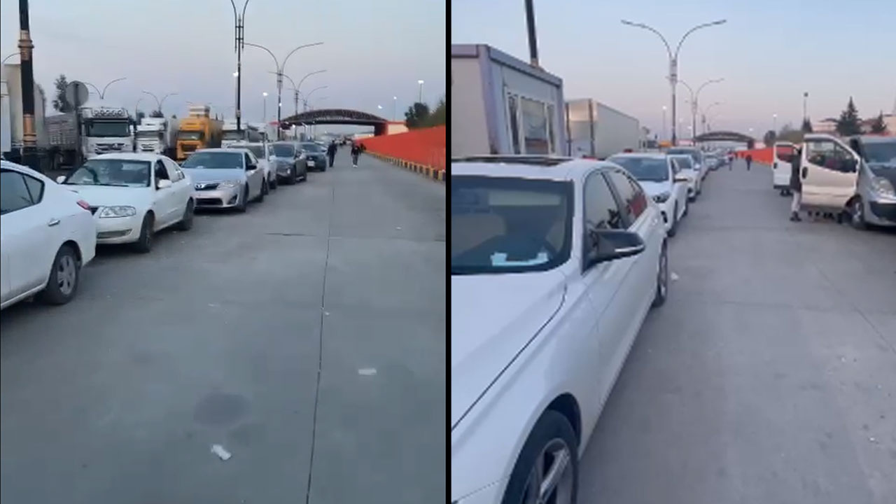 Habur Sınır Kapısı’nda inanılmaz yoğunluk! Saatlerdir bekliyorlar