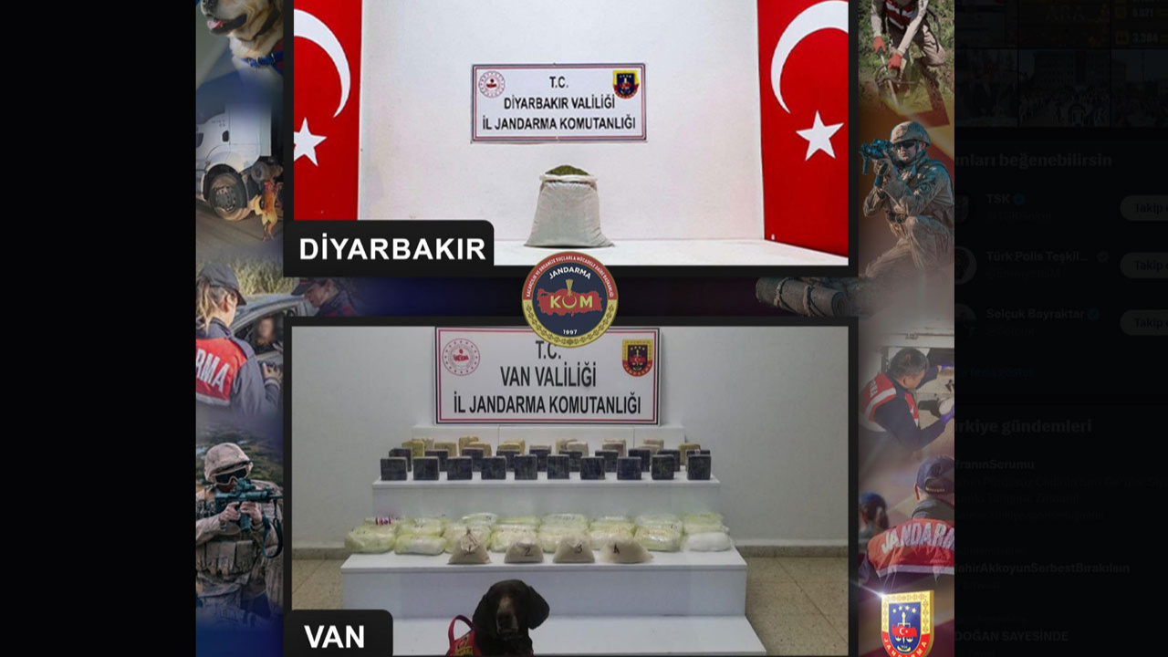 Diyarbakır ve Van’da toplam 47 kilo uyuşturucu ele geçirildi