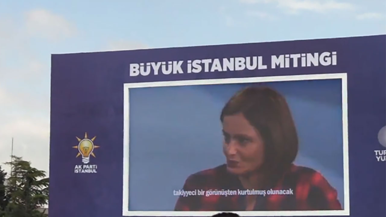 Canan Kaftancıoğlu, AK Parti mitinginde kendi görüntülerinin izletildiği anları paylaştı: Hemşeri kıyağı