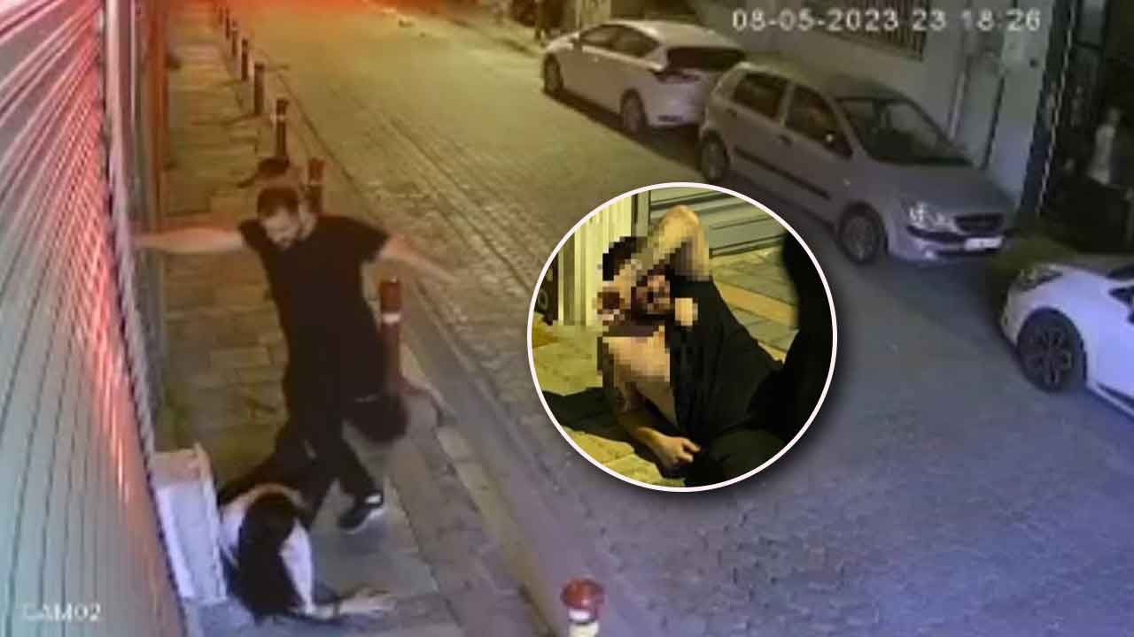 İzmir'de sokak ortasında kadına öldüresiye şiddet kamerada