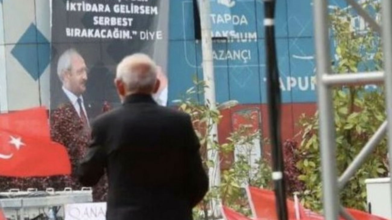 Kılıçdaroğlu Düzce'de miting alanında beklemediği pankartla karşılaştı