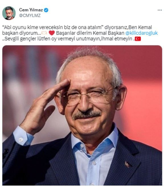İşte Kemal Kılıçdaroğlu'nu destekleyen ünlüler! Cem Yılmaz'ın paylaşımı olay oldu