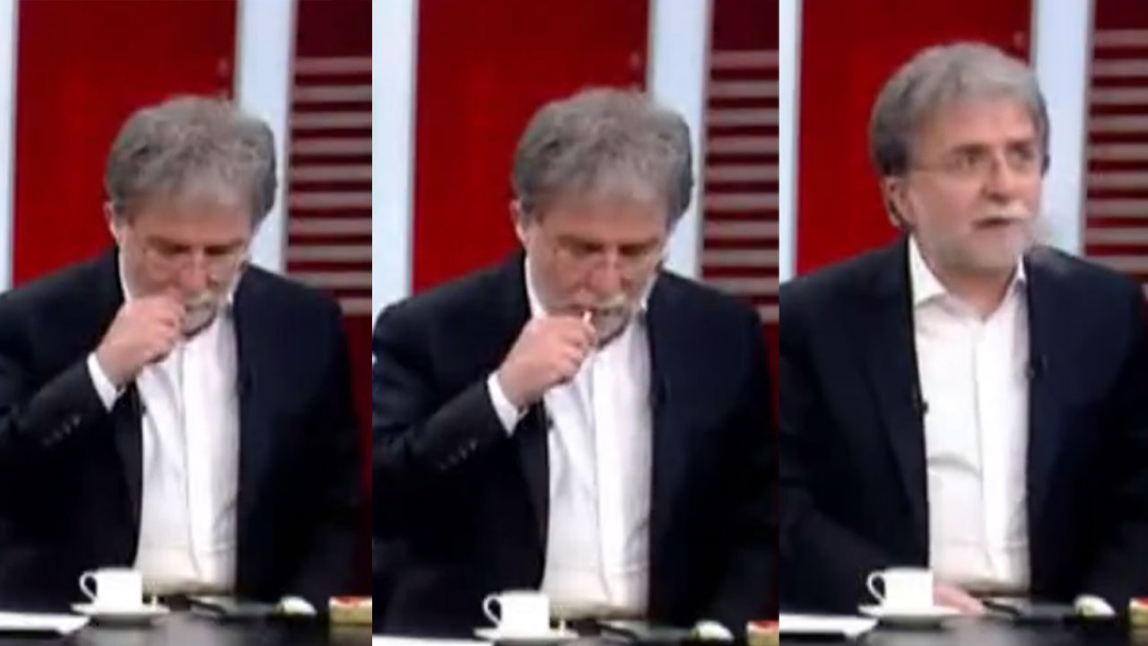 Ahmet Hakan canlı yayında sigara içerken yakalandı! İşte o anlar...