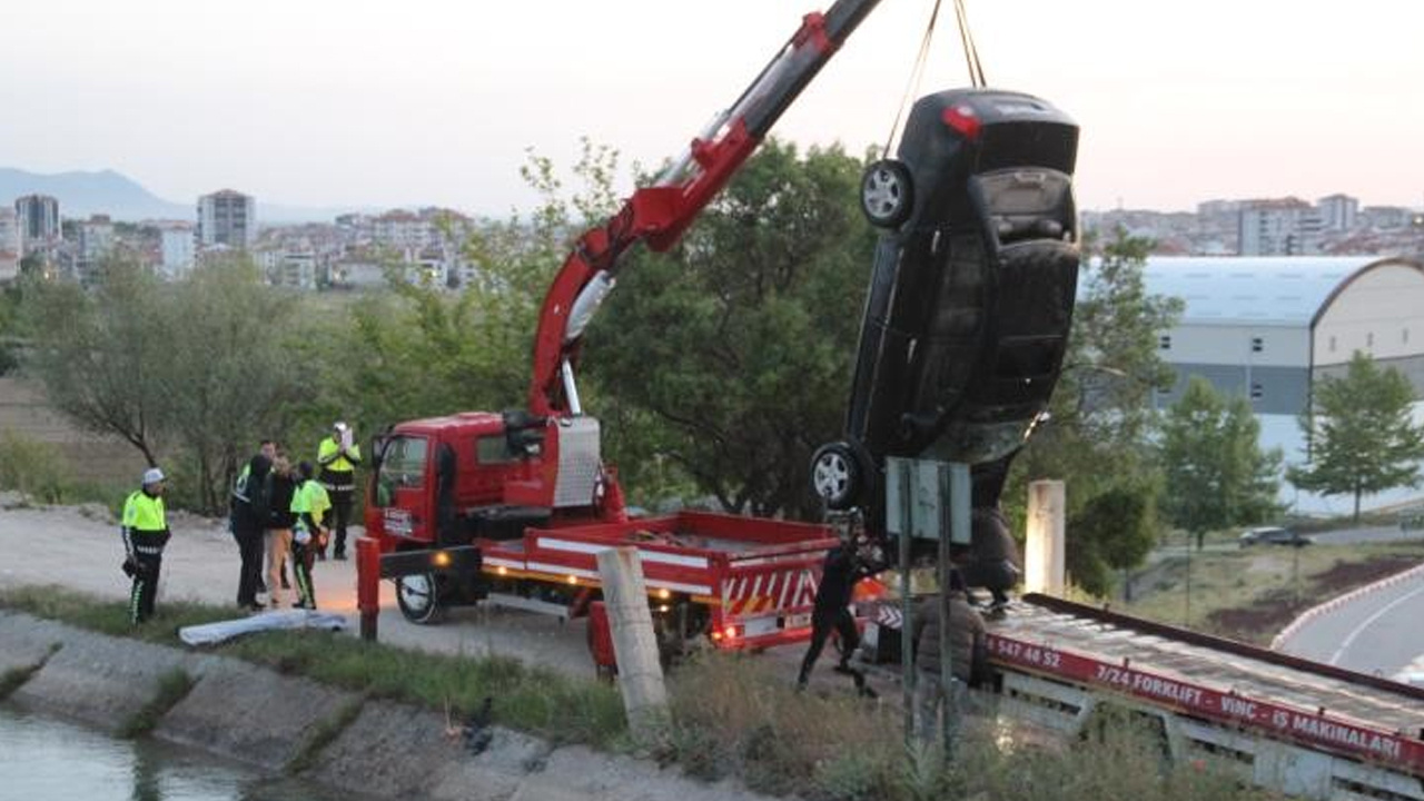 Karaman'da otomobil sulama kanalına uçtu: 1 ölü