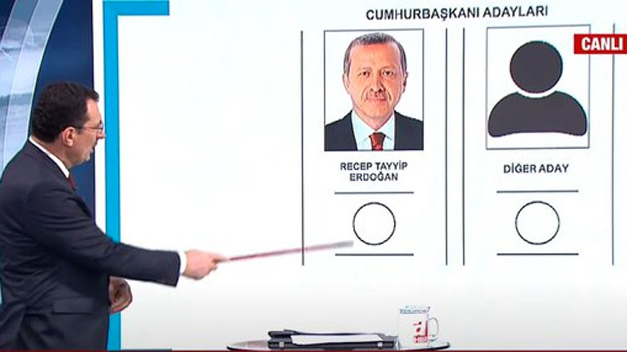 A Haber ekranlarında oy pusulasında Kılıçdaroğlu'nun görüntüsü karartıldı diğer aday yazıldı