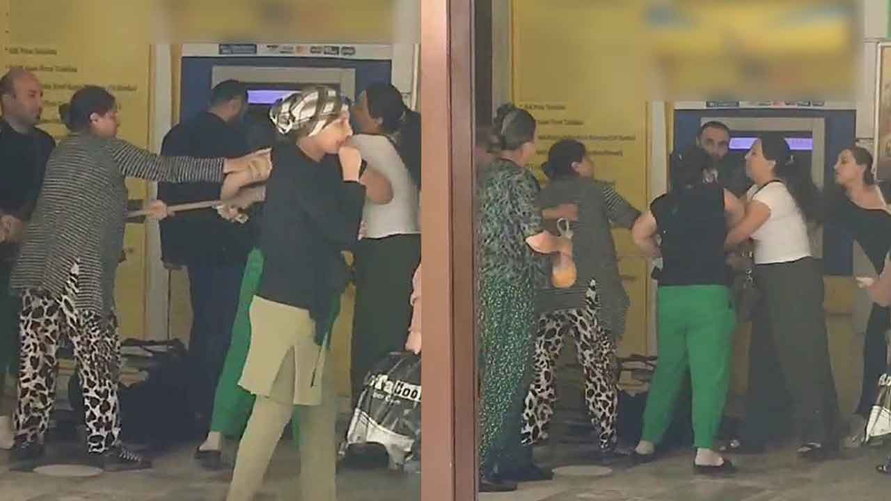 ATM'de sıra bekleyen kadınlar yumruklu kavgaya tutuştu