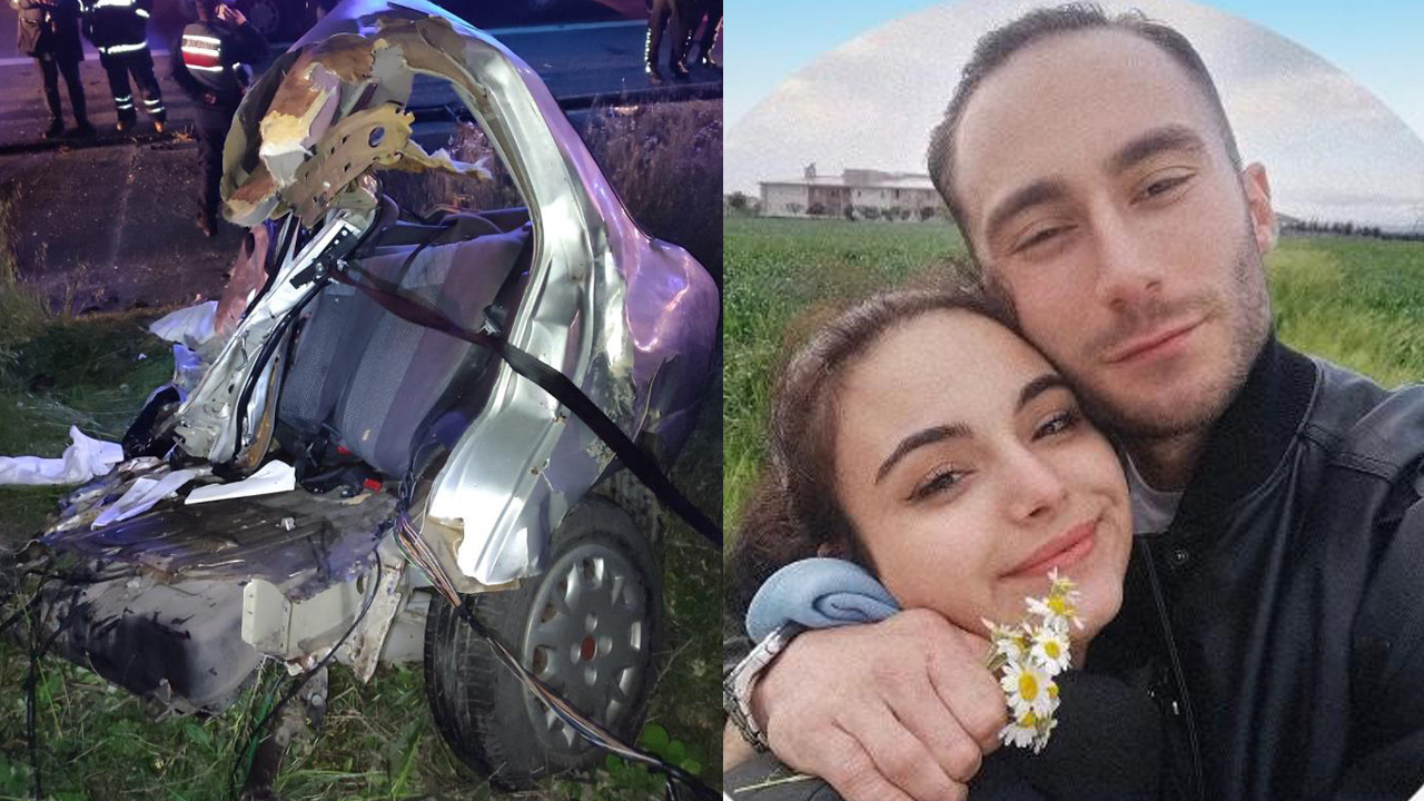 Feci kazada otomobil ikiye bölündü: Nişanlı çift, nikahtan 1 gün önce hayatını kaybetti!