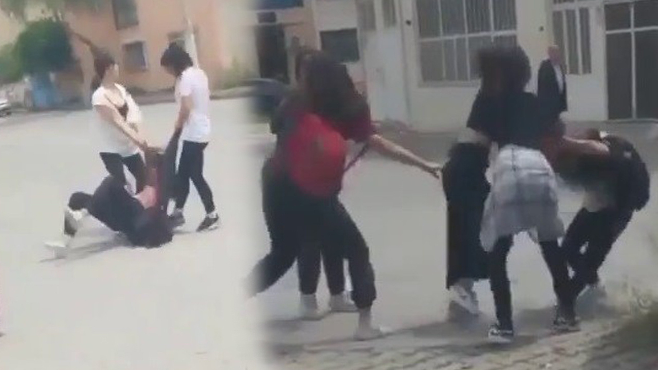İzmir'de meydan ringe döndü! Kız öğrenciler birbirine girdi: Küfür, tekme tokat havada uçuştu!