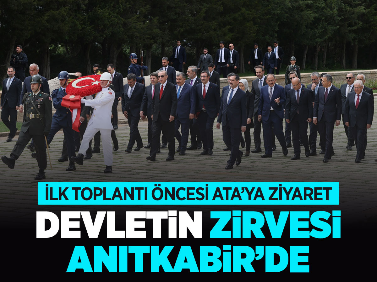 Cumhurbaşkanı Erdoğan ve kabine üyeleri Anıtkabir'de!