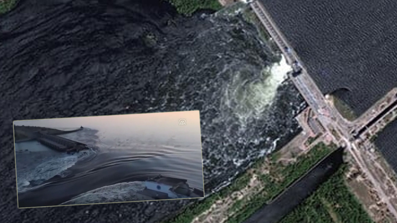 Ukrayna'da sel tehdidi! Nova Kakhovka barajı bombalanarak yıkıldı zamana karşı yarış başladı