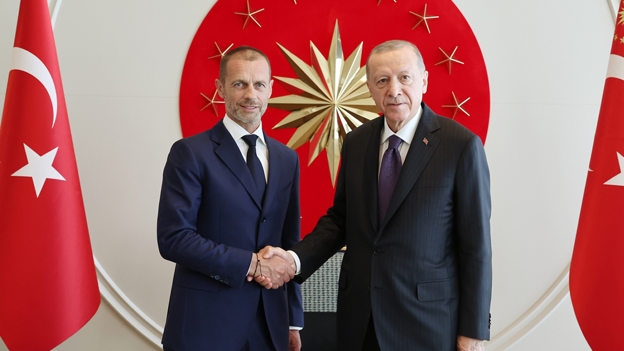 Cumhurbaşkanı Erdoğan, UEFA Başkanı Aleksander Ceferin'i kabul etti