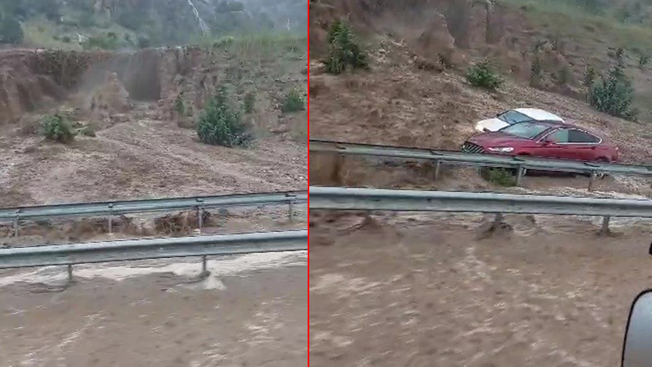 Dağdan gelen çamur 2 aracı böyle yuttu! Korkunç görüntüler ortaya çıktı: Sürücü feci şekilde hayatını kaybetti!