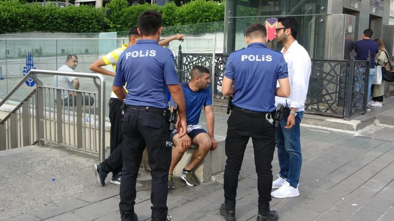 Taksim'de alt geçitte 4 kişi etrafını sardı, dehşeti yaşayan kişinin imdadına polis yetişti