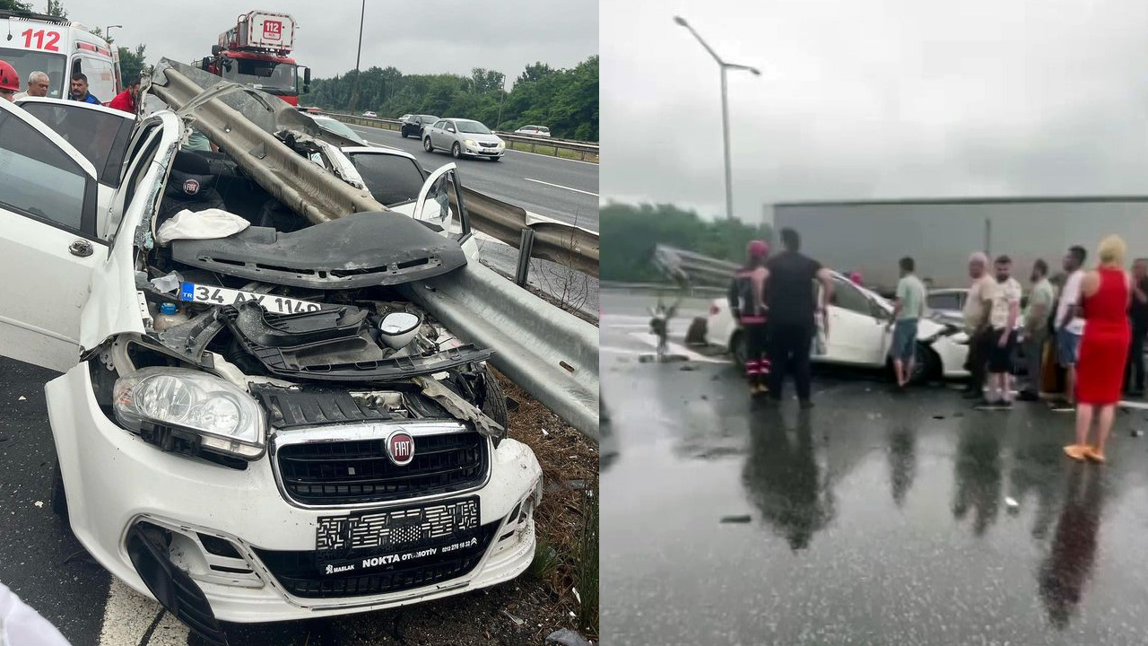Anadolu Otoyolu’nda korkunç kaza! Bariyerlere ok gibi saplandı: 3 kişi yaralandı