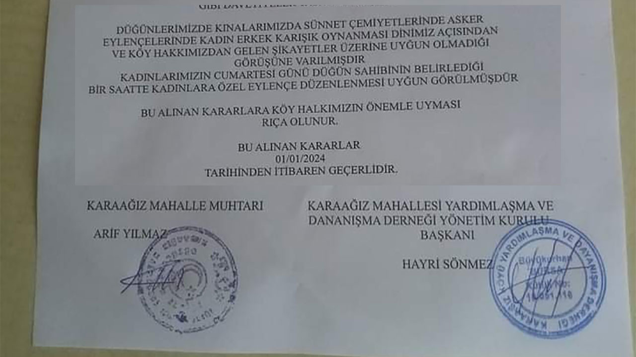 Bursa'da kadın erkek birlikte eğlenmek yasaklandı! Düğün, sünnet, asker eğlencesi kararı mühürlendi